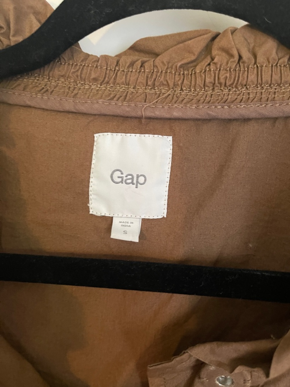 GAP Brown Ruffle Collar Utility Jacket - Picture 2 of 3